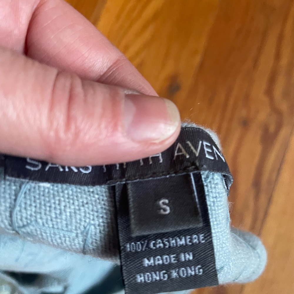 Saks Fifth Avenue Cashmere Light Blue Sequin Tank Top - Picture 2 of 3